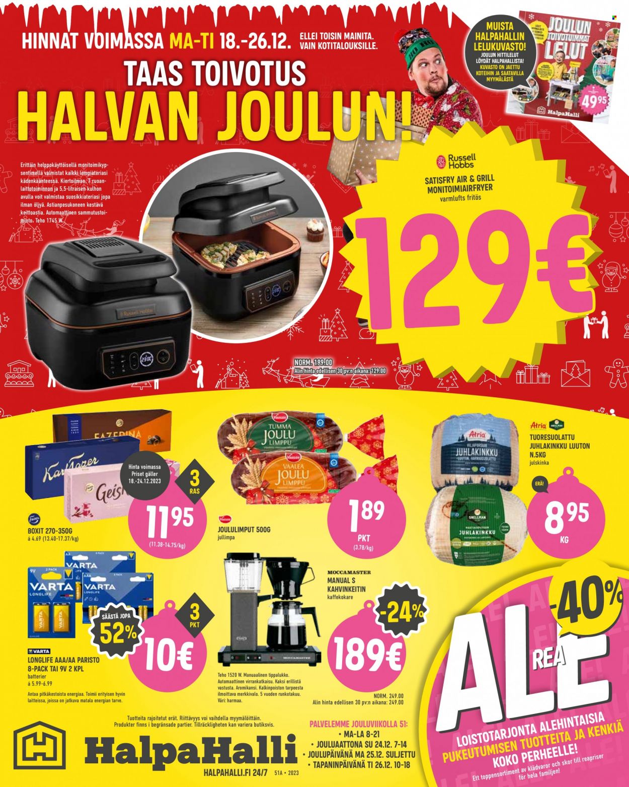 HalpaHalli tarjoukset - 18.12.2023 - 26.12.2023. Sivu 1