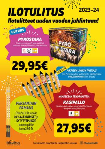 HalpaHalli tarjoukset  - 27.12.2023 - 31.12.2023.