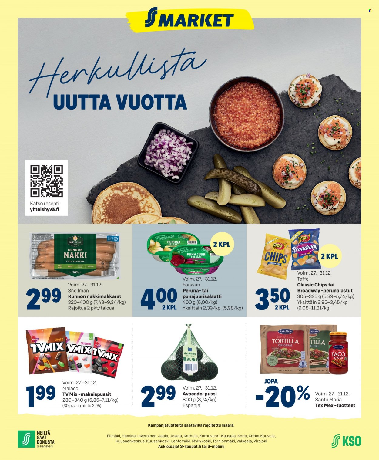 S-market tarjoukset - 27.12.2023 - 31.12.2023. Sivu 1