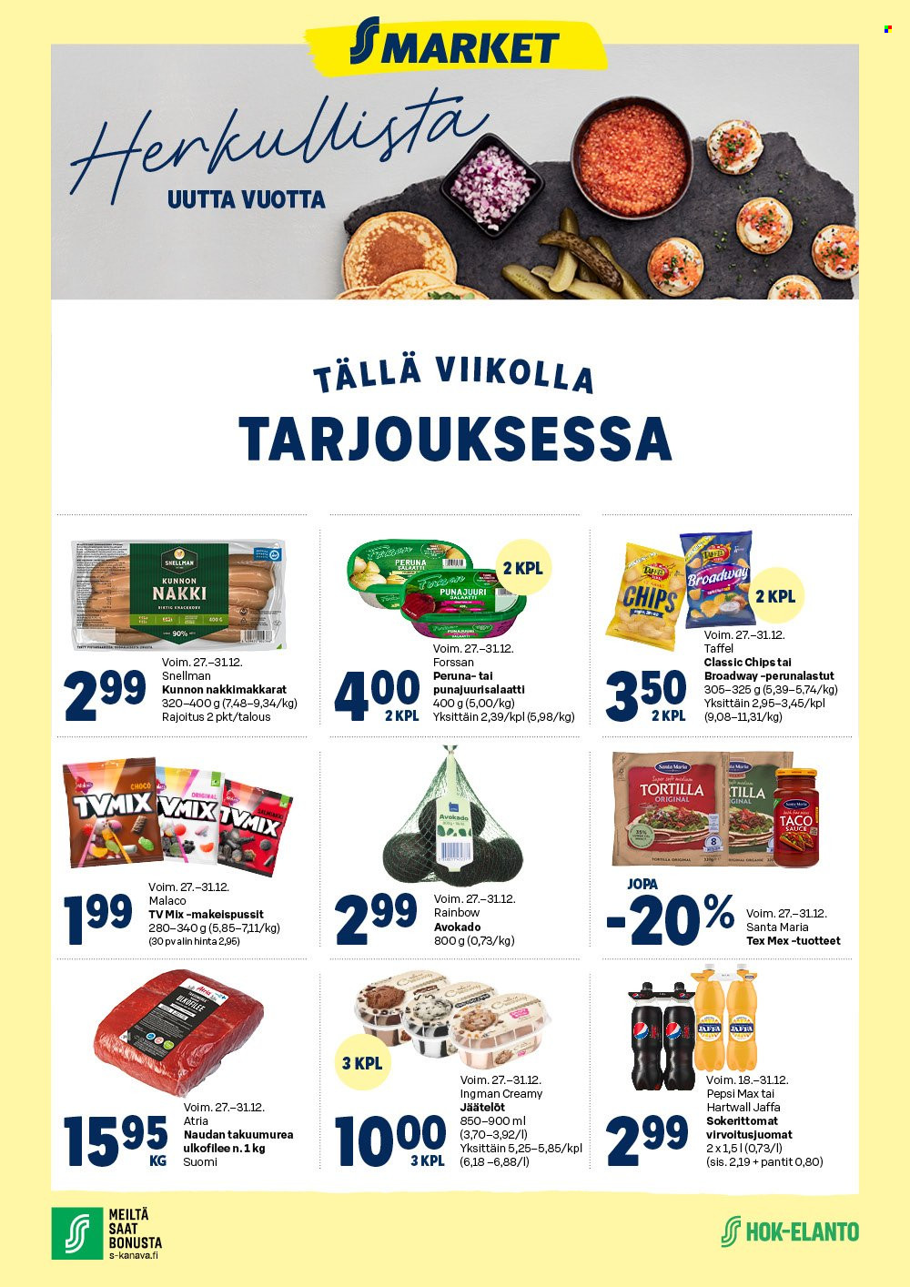 S-market tarjoukset - 27.12.2023 - 31.12.2023. Sivu 1