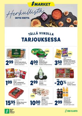 S-market tarjoukset  - 27.12.2023 - 31.12.2023.