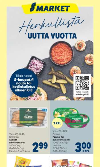 S-market tarjoukset  - 27.12.2023 - 31.12.2023.
