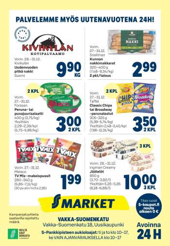 S-market tarjoukset  - 27.12.2023 - 31.12.2023.