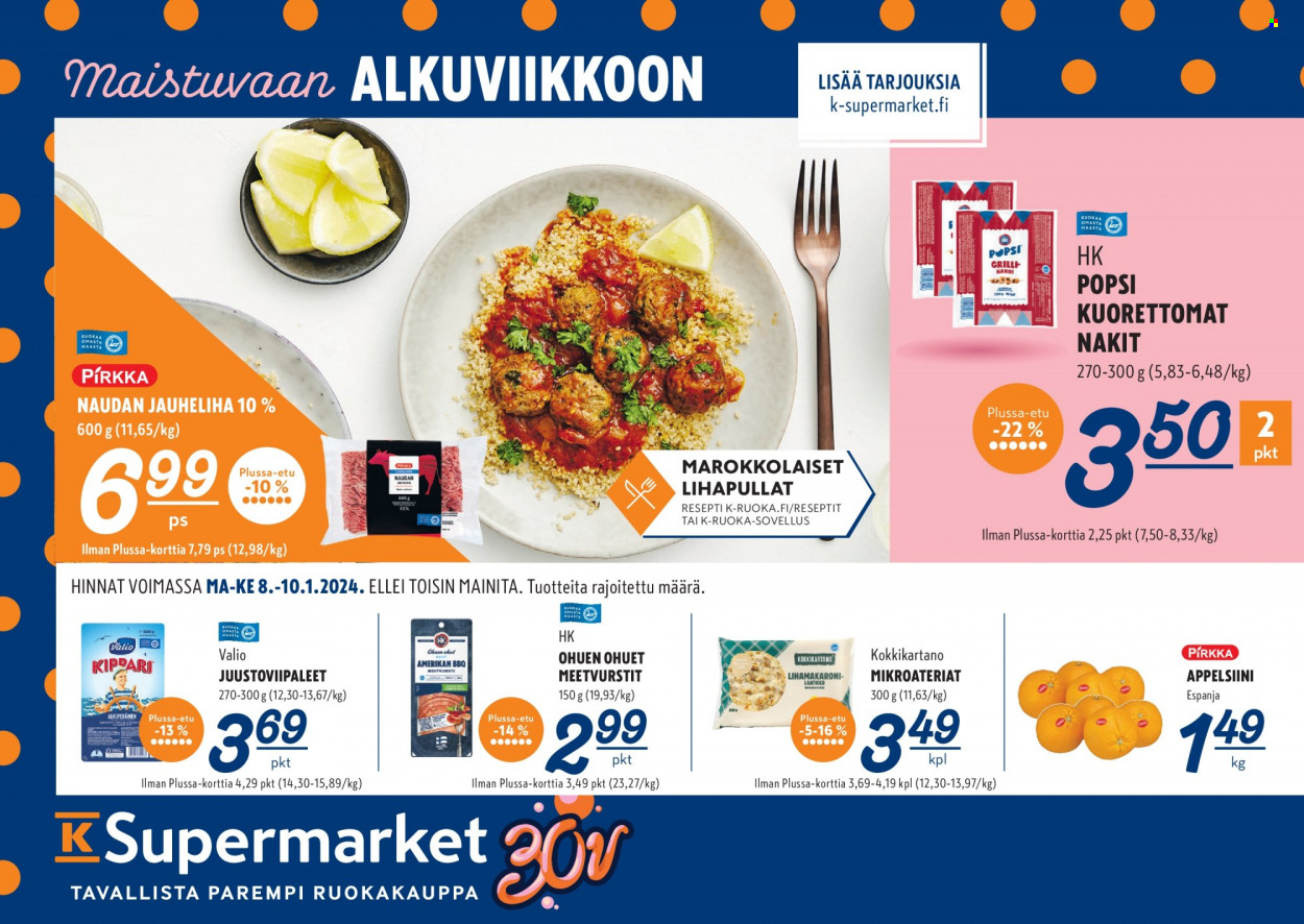 K-Supermarket tarjoukset - 08.01.2024 - 10.01.2024. Sivu 1