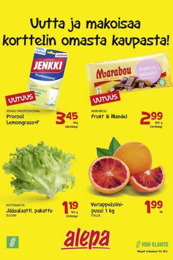 Alepa tarjoukset  - 10.01.2024 - 16.01.2024.