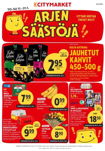 K-citymarket tarjoukset  - 11.01.2024 - 21.01.2024.