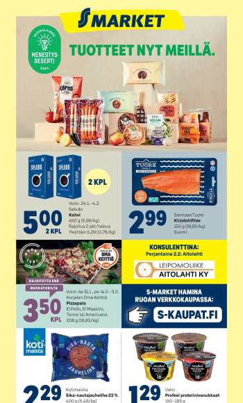 S-market tarjoukset  - 31.01.2024 - 04.02.2024.