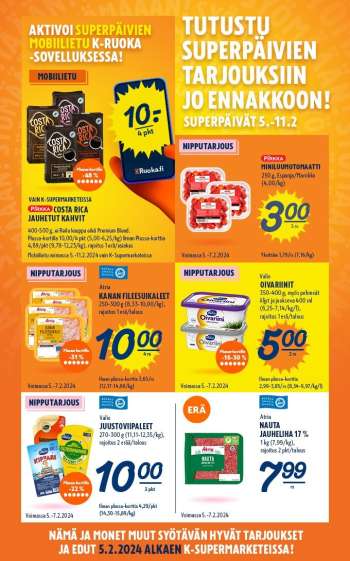 K-Supermarket tarjoukset  - 05.02.2024 - 11.02.2024.