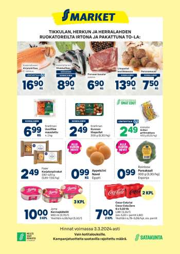 S-market tarjoukset  - 28.02.2024 - 03.03.2024.
