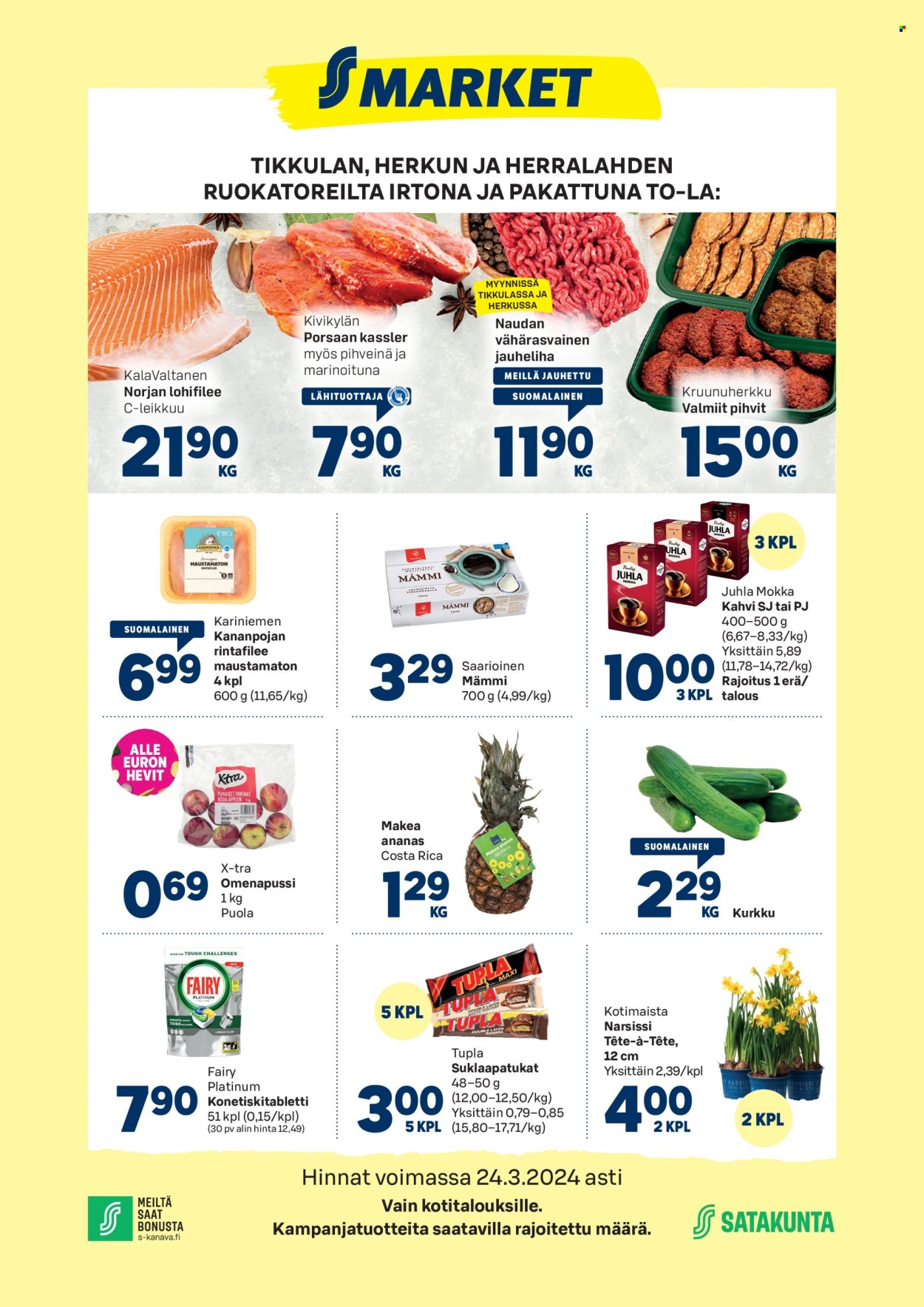 S-market tarjoukset - 20.03.2024 - 24.03.2024. Sivu 1