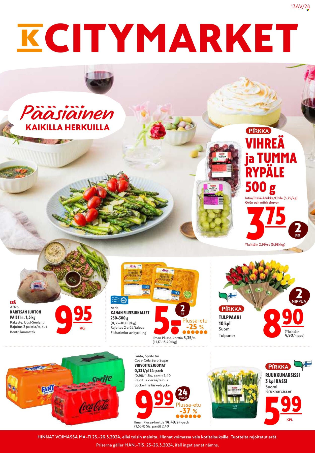 K-citymarket tarjoukset - 25.03.2024 - 03.04.2024. Sivu 1