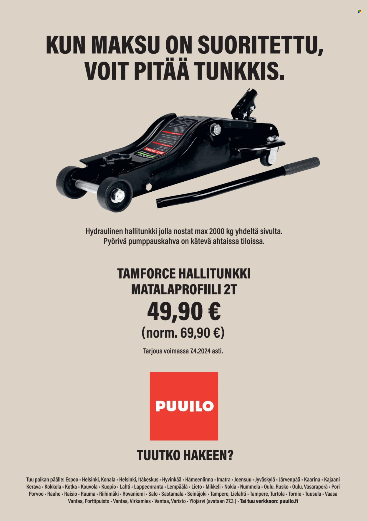 Puuilo tarjoukset. Sivu 1
