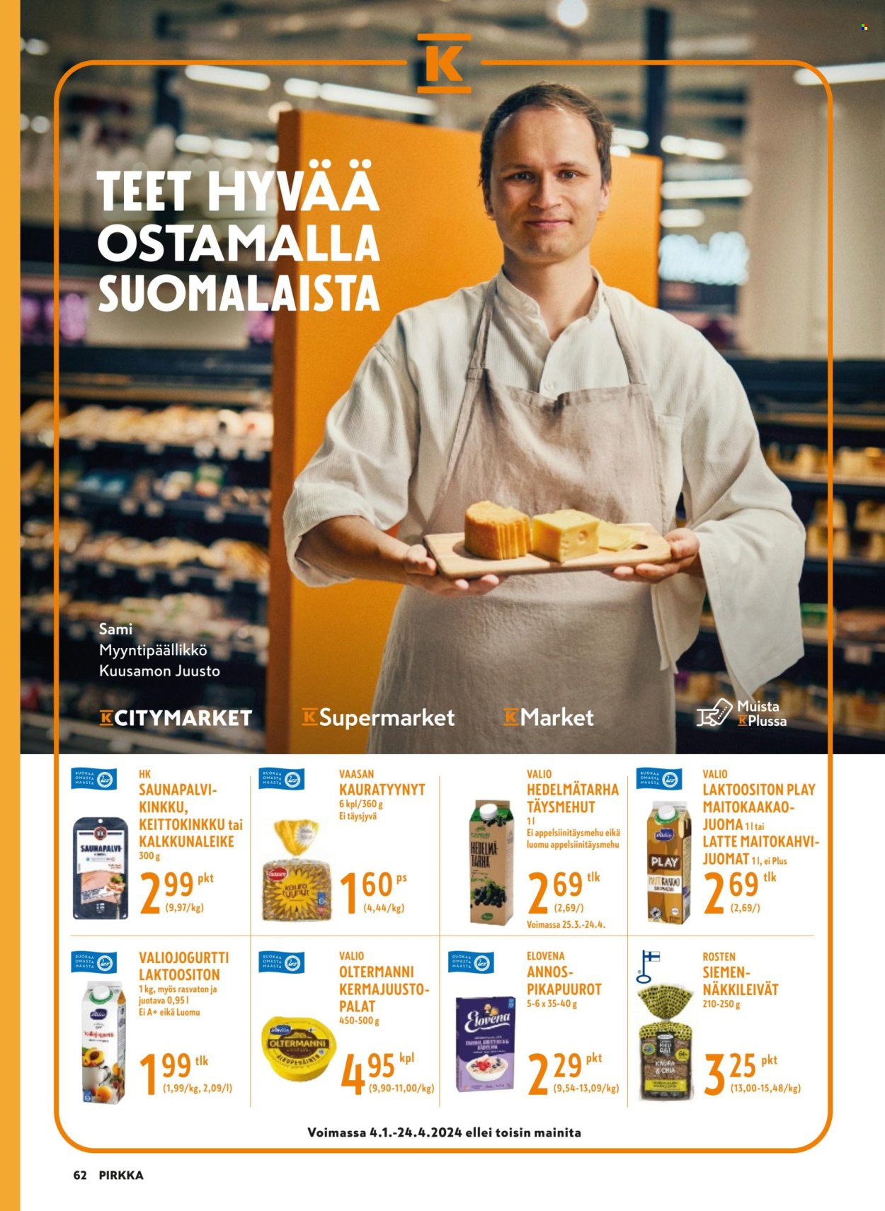 K-market tarjoukset - 27.03.2024 - 23.04.2024. Sivu 62