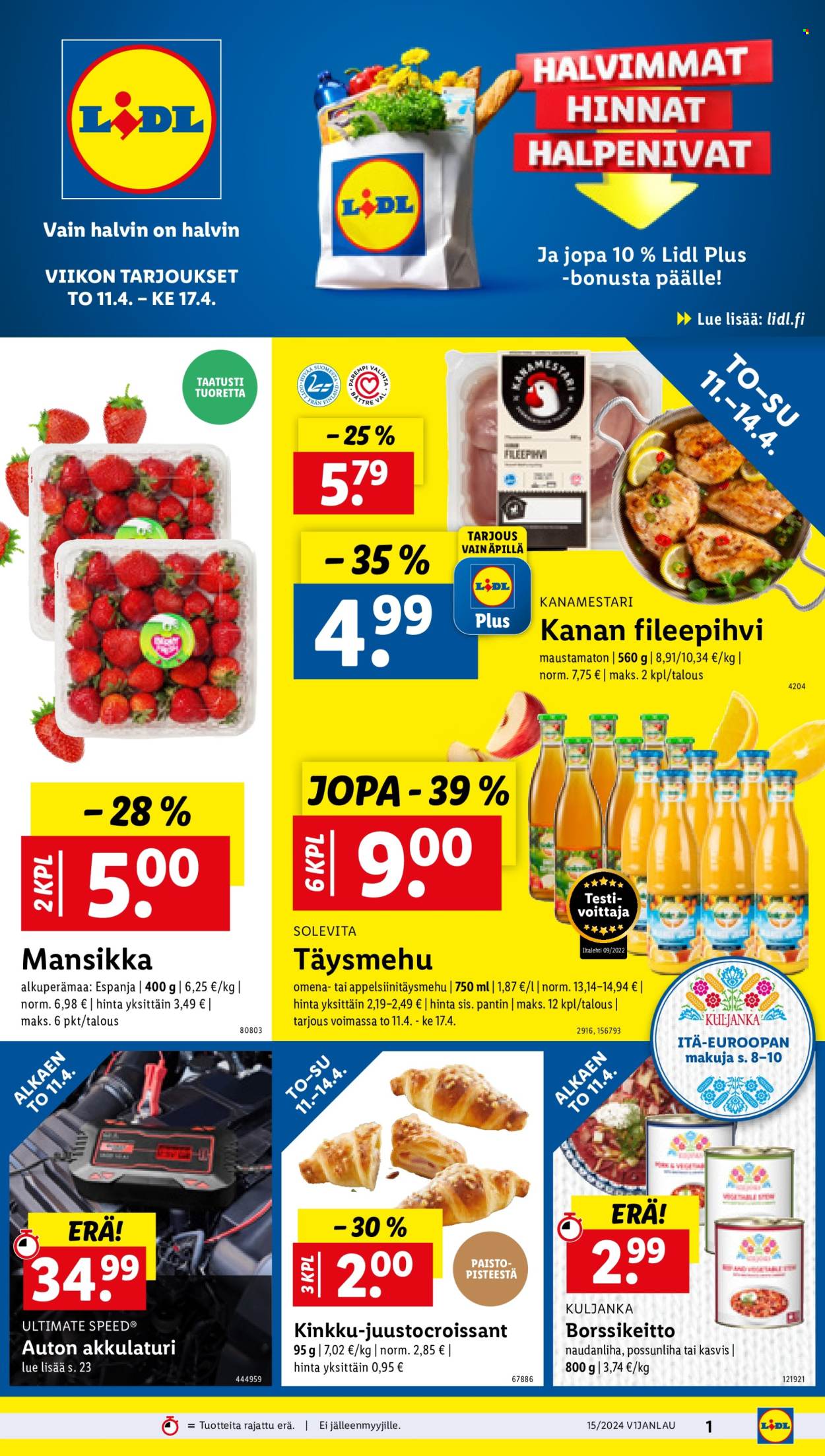 Lidl tarjoukset - 11.04.2024 - 17.04.2024. Sivu 1