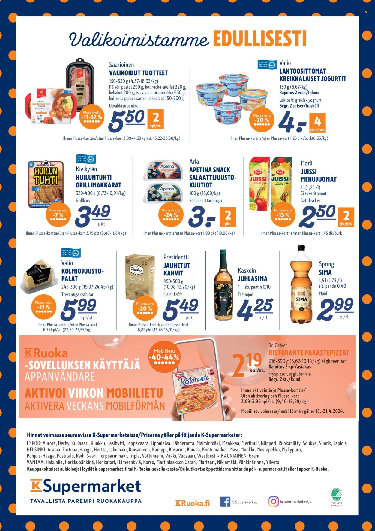 K-Supermarket tarjoukset - 15.04.2024 - 21.04.2024. Sivu 4