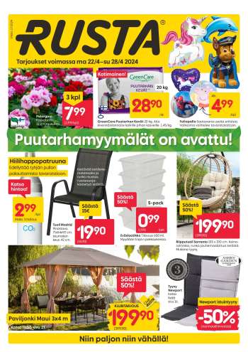 Rusta tarjoukset  - 22.04.2024 - 28.04.2024.