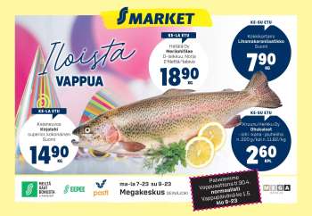 S-market tarjoukset  - 24.04.2024 - 01.05.2024.