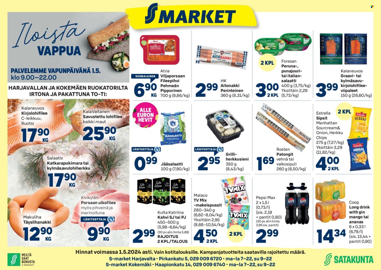 S-market tarjoukset - 24.04.2024 - 01.05.2024. Sivu 1
