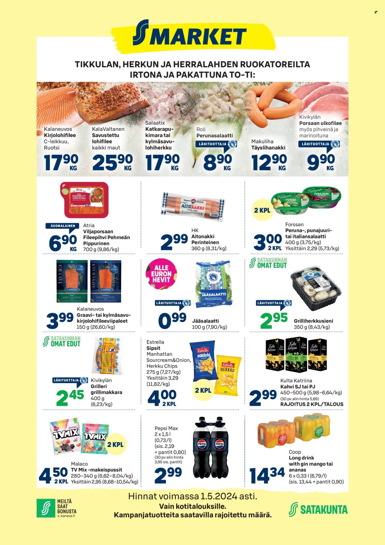 S-market tarjoukset - 24.04.2024 - 01.05.2024. Sivu 1
