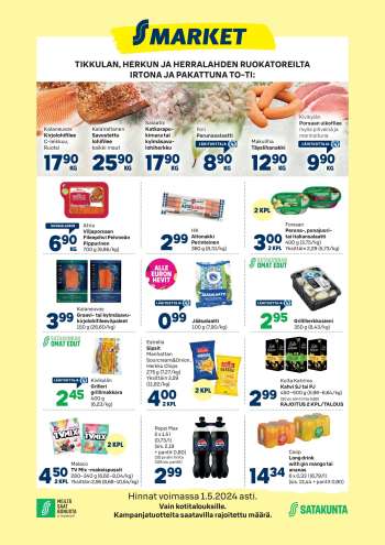 S-market tarjoukset  - 24.04.2024 - 01.05.2024.