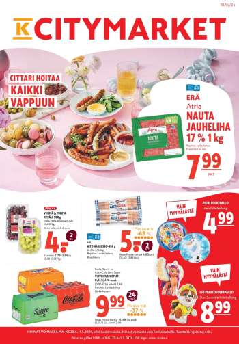 K-citymarket tarjoukset  - 29.04.2024 - 05.05.2024.