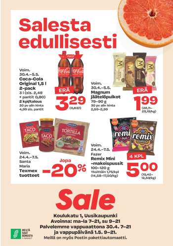 Sale tarjoukset  - 30.04.2024 - 05.05.2024.