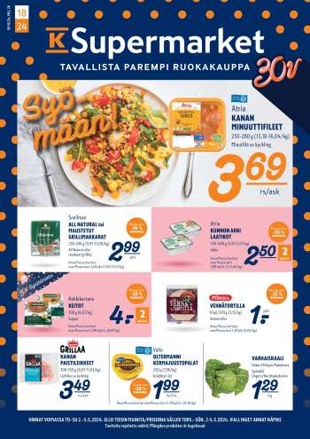 K-Supermarket tarjoukset  - 02.05.2024 - 05.05.2024.