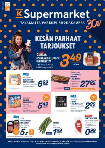 K-Supermarket tarjoukset  - 16.05.2024 - 19.05.2024.