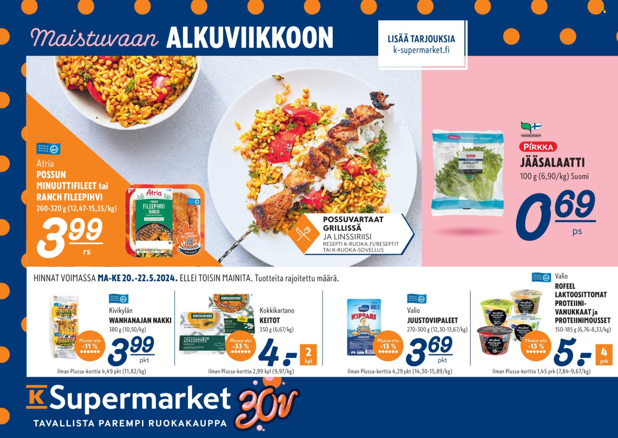 K-Supermarket tarjoukset - 20.05.2024 - 22.05.2024. Sivu 1