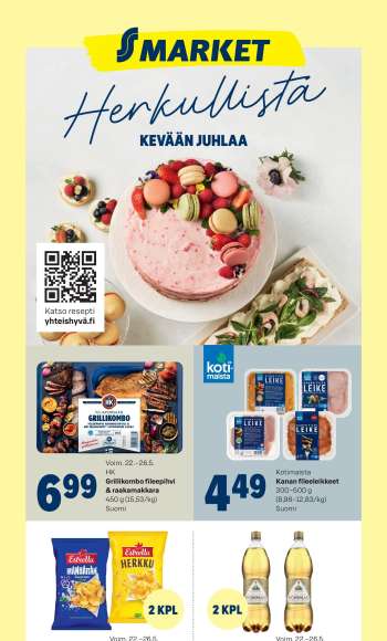 S-market tarjoukset  - 22.05.2024 - 26.05.2024.