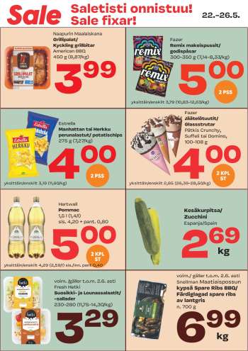 Sale tarjoukset  - 22.05.2024 - 26.05.2024.