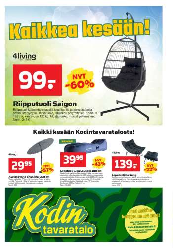 Kodintavaratalo tarjoukset  - 27.05.2024 - 05.06.2024.