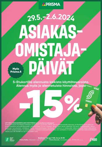 Prisma tarjoukset  - 29.05.2024 - 02.06.2024.
