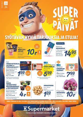 K-Supermarket tarjoukset  - 06.06.2024 - 09.06.2024.