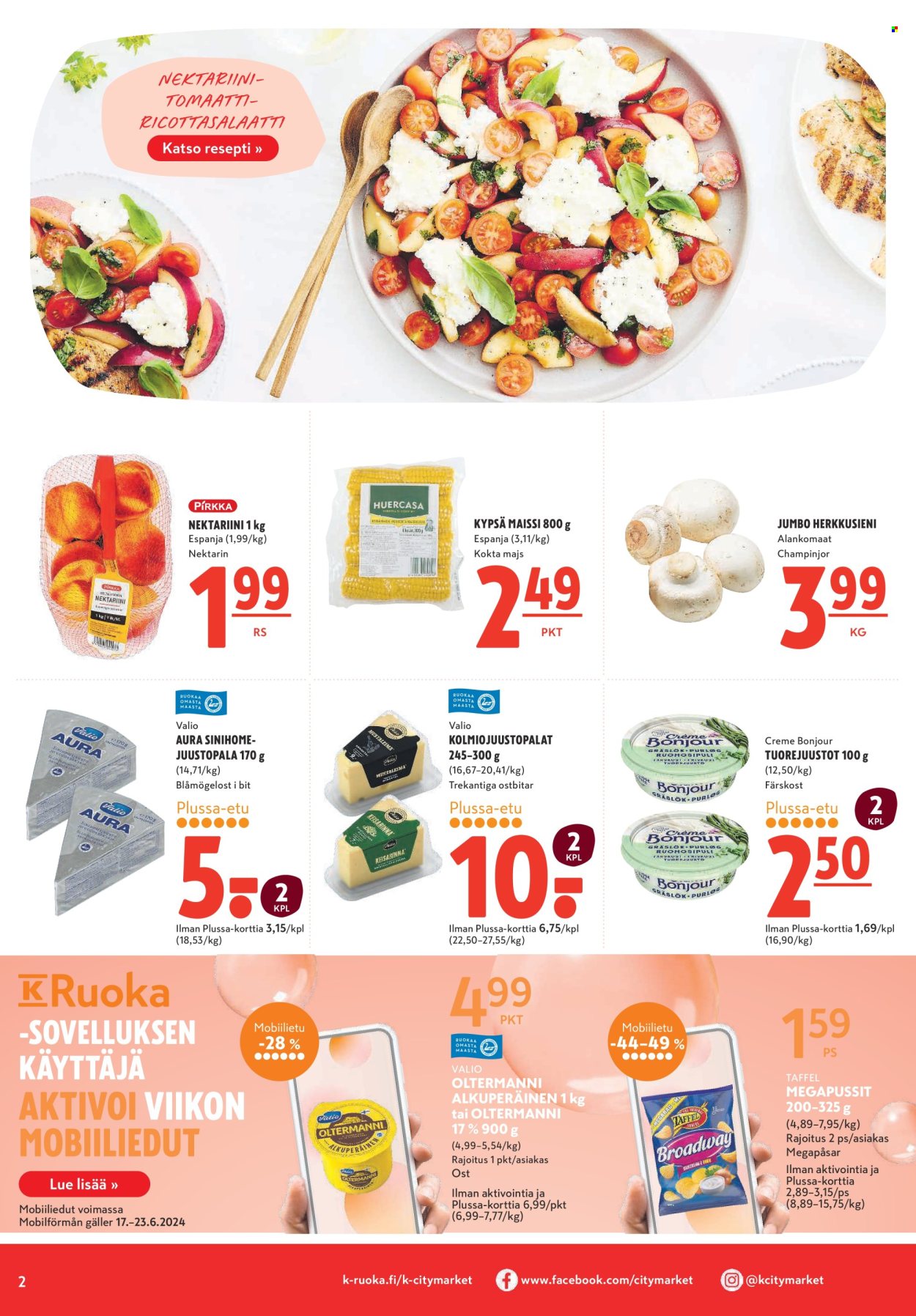 K-citymarket tarjoukset - 17.06.2024 - 23.06.2024. Sivu 2