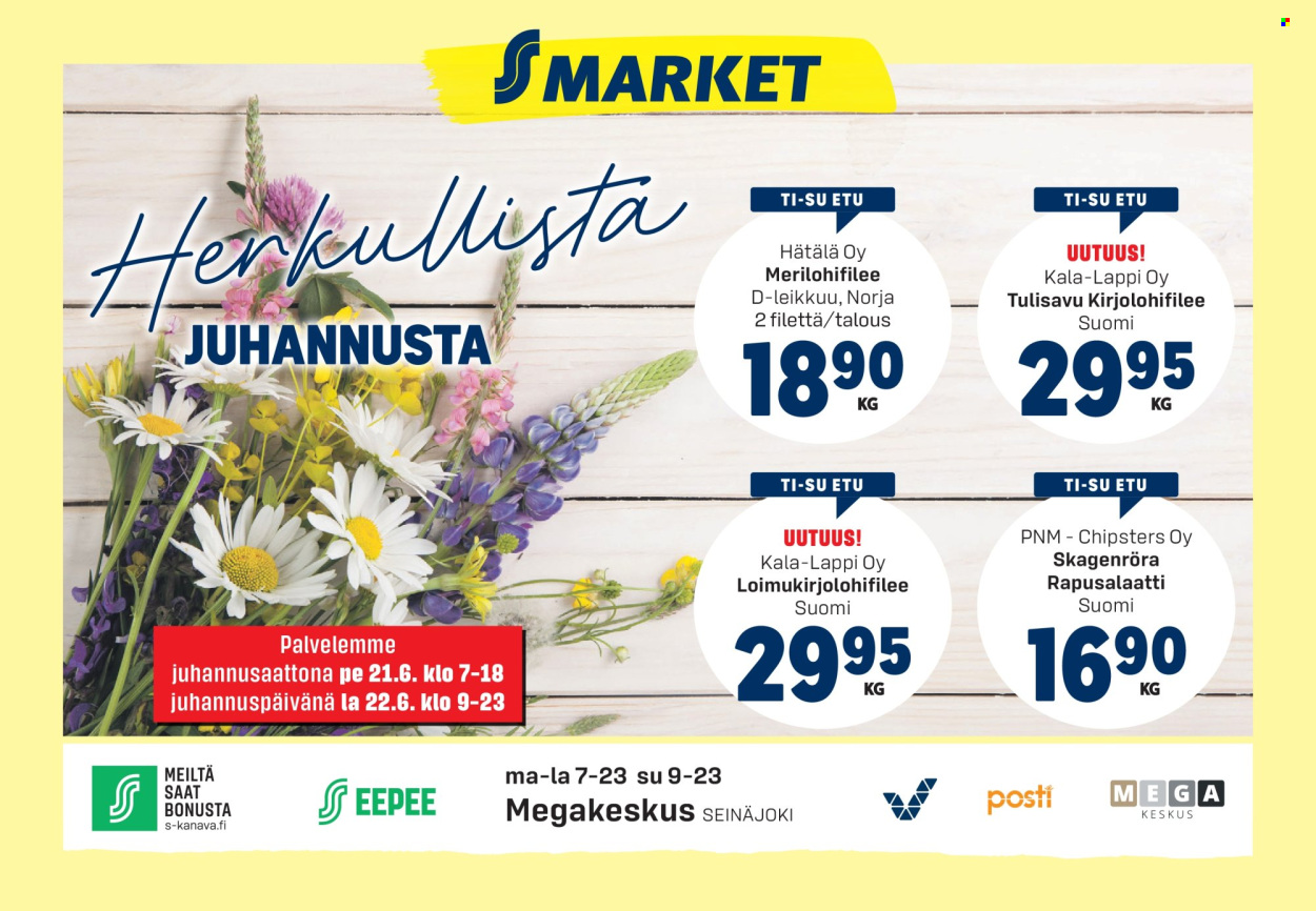 S-market tarjoukset - 18.06.2024 - 23.06.2024. Sivu 1