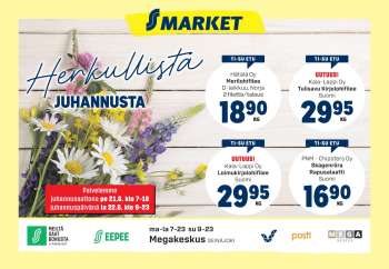 S-market tarjoukset  - 18.06.2024 - 23.06.2024.