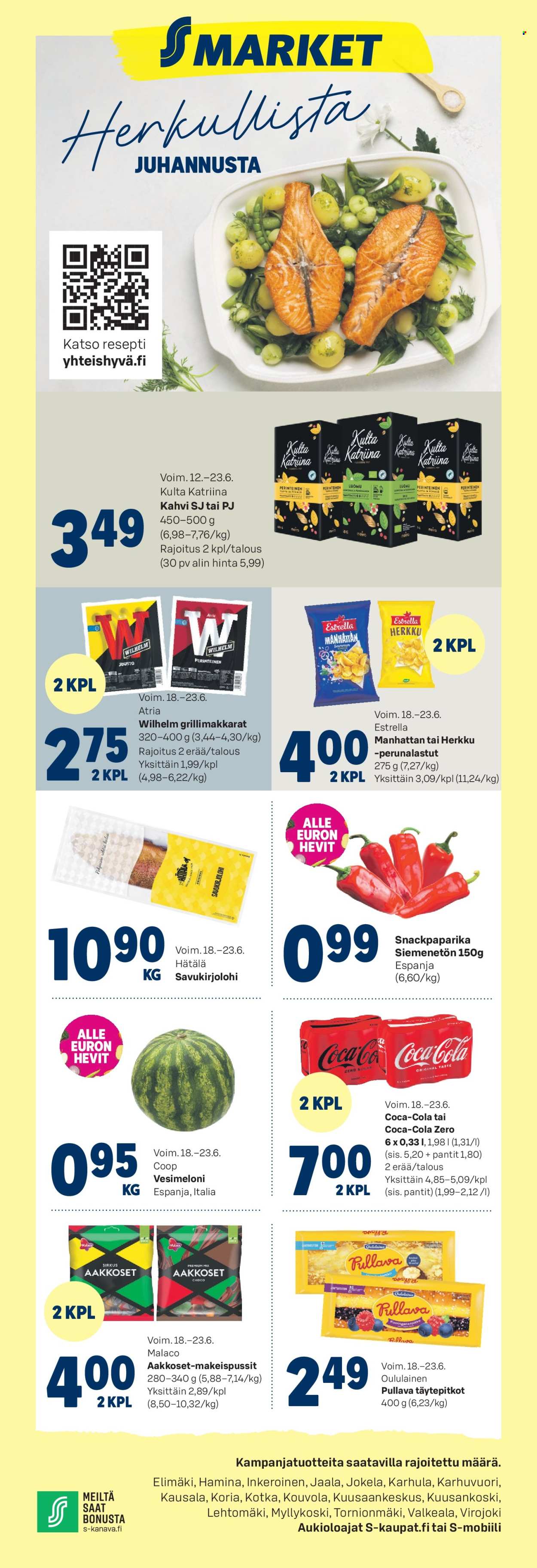 S-market tarjoukset - 18.06.2024 - 23.06.2024. Sivu 1