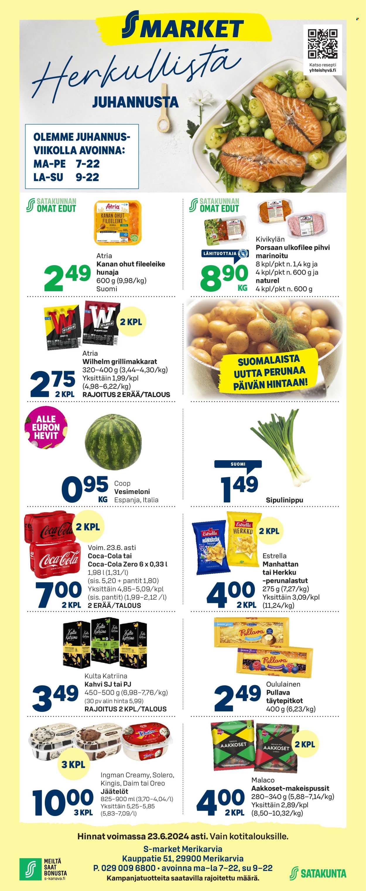 S-market tarjoukset - 19.06.2024 - 23.06.2024. Sivu 1