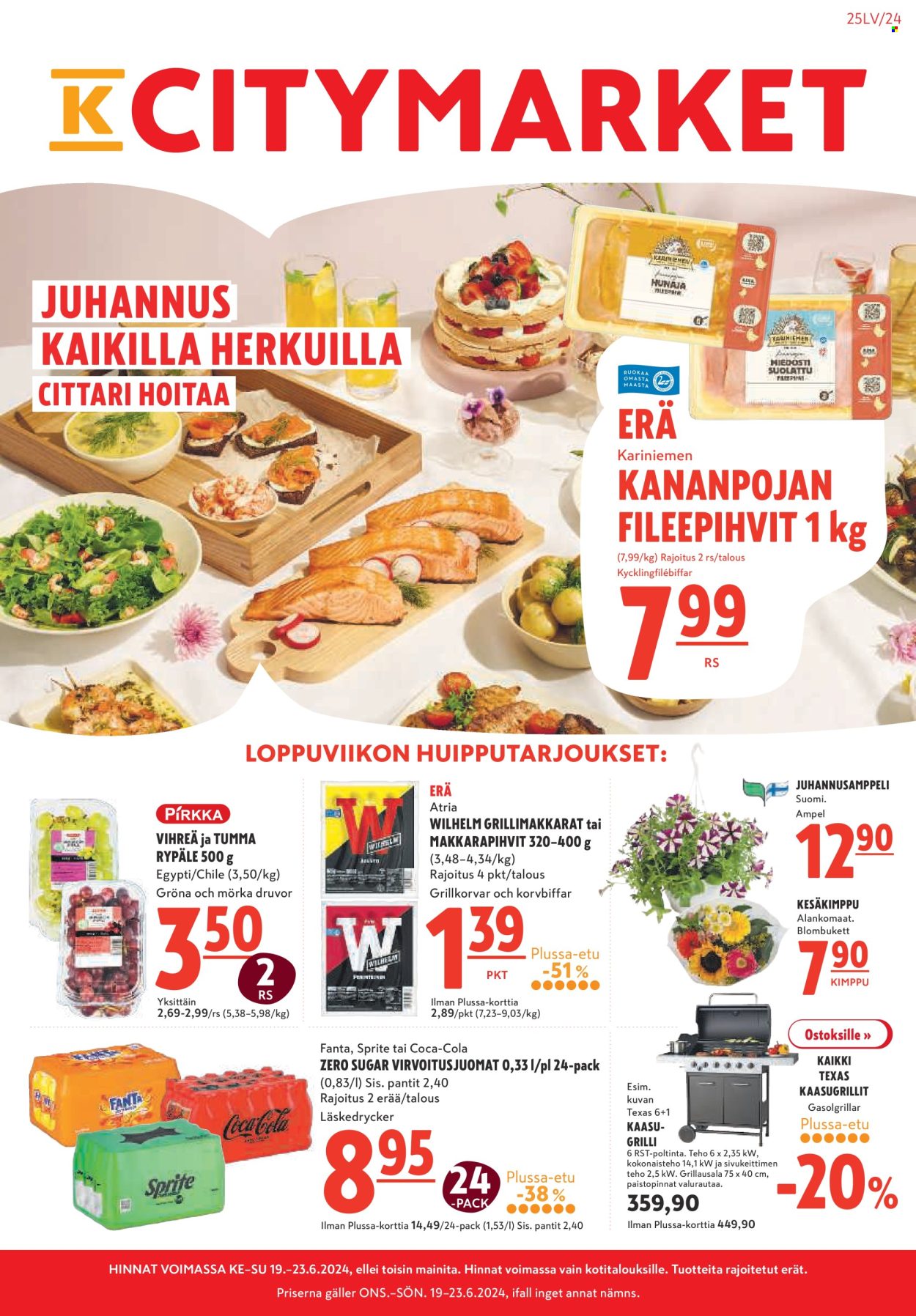 K-citymarket tarjoukset - 19.06.2024 - 23.06.2024. Sivu 1