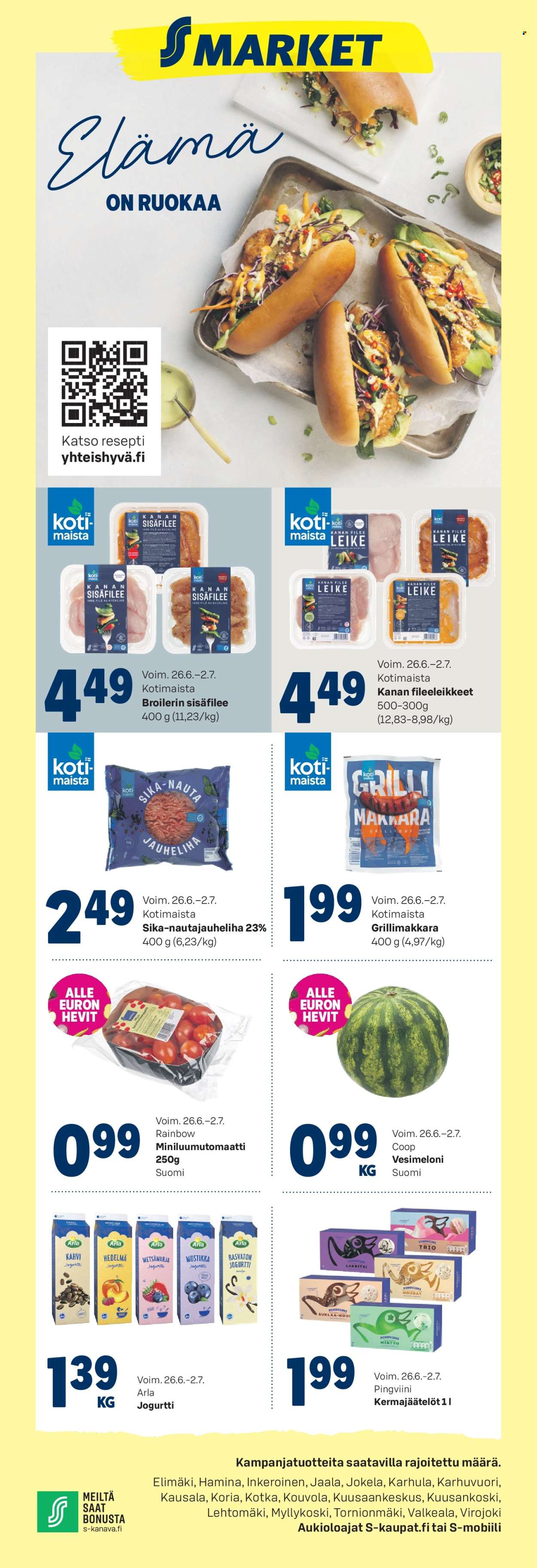 S-market tarjoukset - 26.06.2024 - 02.07.2024. Sivu 1
