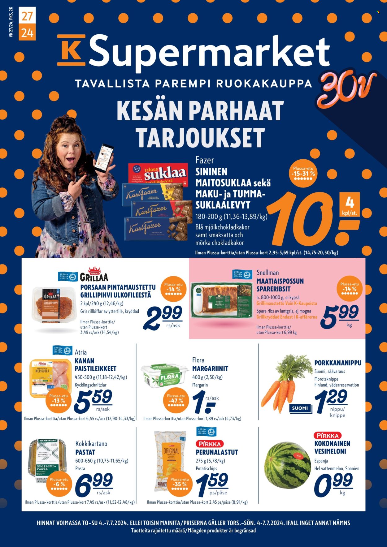 K-Supermarket tarjoukset - 04.07.2024 - 07.07.2024. Sivu 1