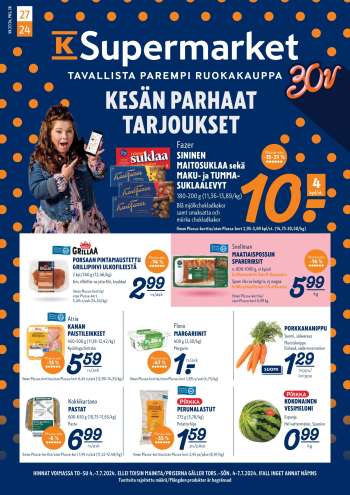 K-Supermarket tarjoukset  - 04.07.2024 - 07.07.2024.