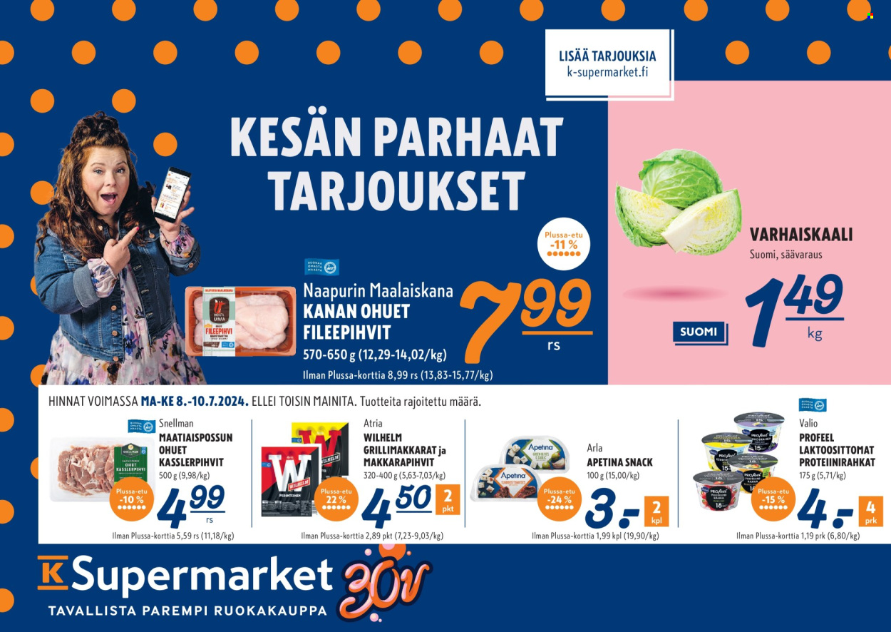 K-Supermarket tarjoukset - 08.07.2024 - 10.07.2024. Sivu 1