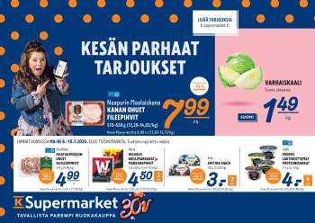 K-Supermarket tarjoukset  - 08.07.2024 - 10.07.2024.