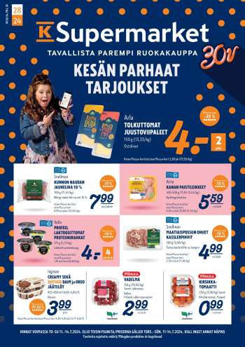 K-Supermarket tarjoukset  - 11.07.2024 - 14.07.2024.