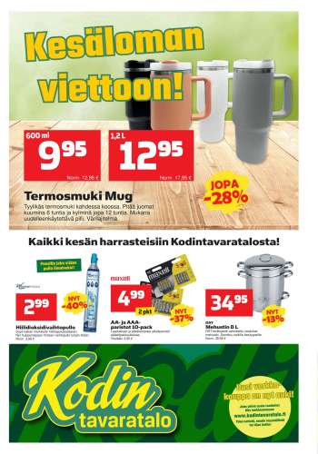 Kodintavaratalo tarjoukset  - 22.07.2024 - 31.07.2024.