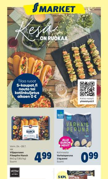 S-market tarjoukset  - 24.07.2024 - 28.07.2024.