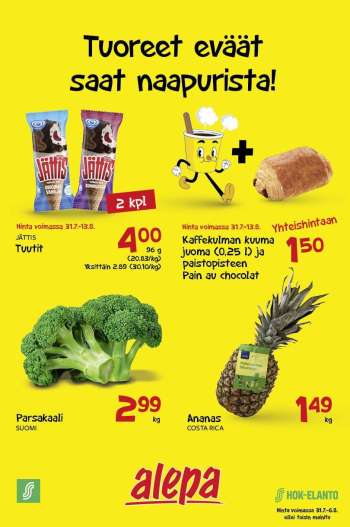 Alepa tarjoukset  - 31.07.2024 - 06.08.2024.