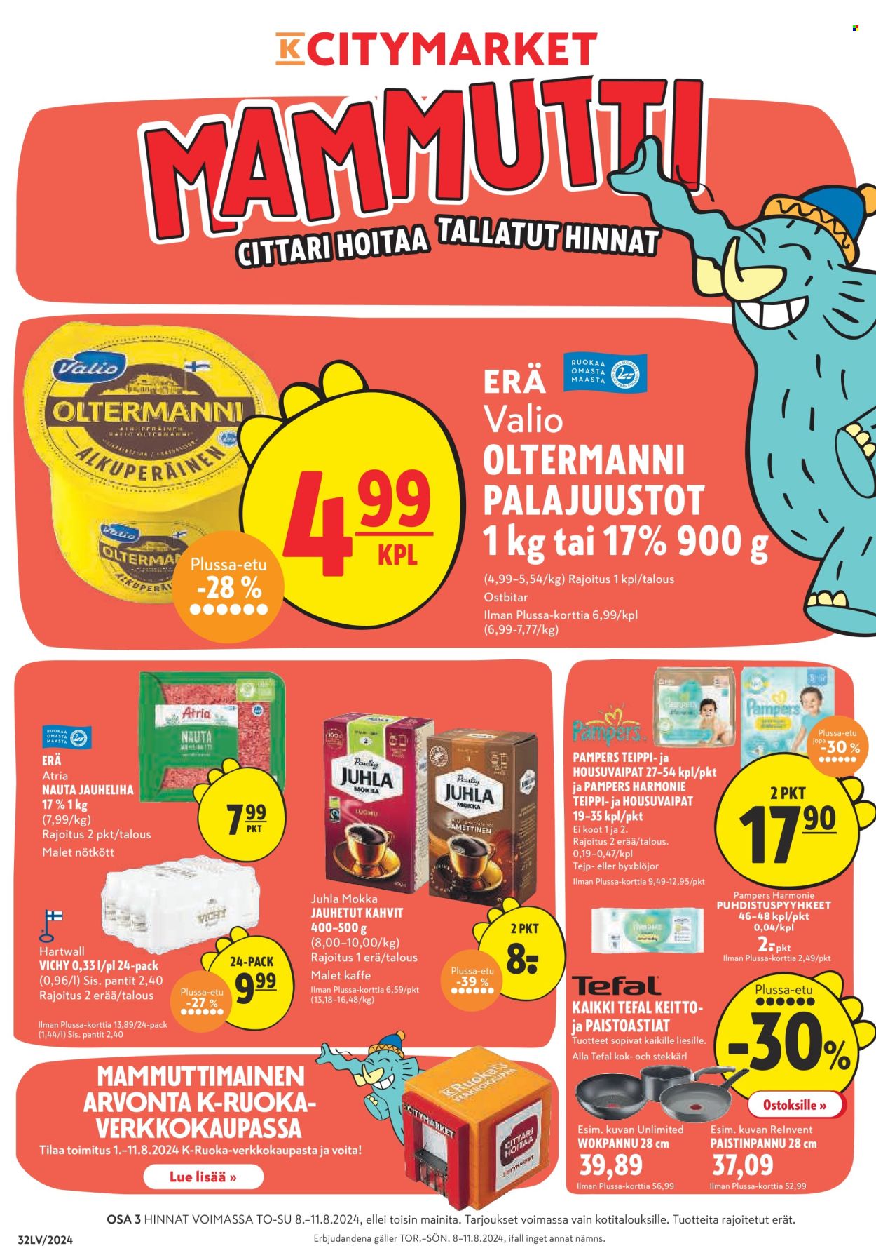 K-citymarket tarjoukset - 08.08.2024 - 11.08.2024. Sivu 1